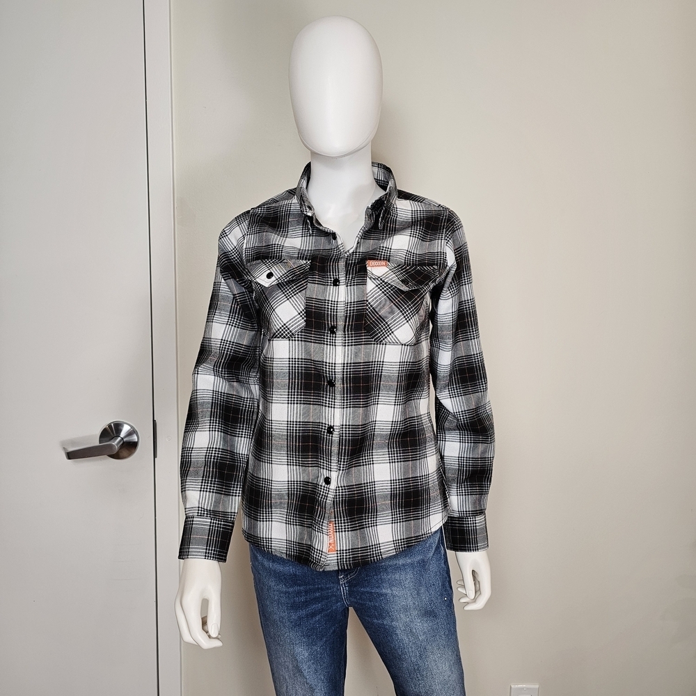 Dixxon Arthur Black and White Plaid Button-Up Shirt Sz S